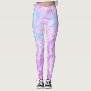 Hellblau und Lila Leggings