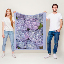 Hellblau und rosa Hydrangea Blauer Fleece Blanket