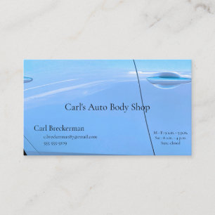Hellblaue Autotür Visitenkarte