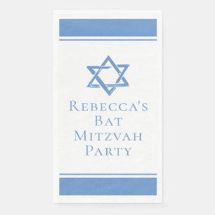 Hellblaue Bat-Mizwa-Party Davidstern Serviette
