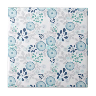 Hellblaue Blumen Fliese