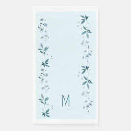 Hellblaue Blumen und Blätter Abendessen Party Serv Serviette