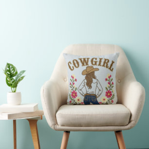 Hellblaue Cowgirl Kissen