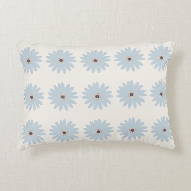 Hellblaue Daisy Dekokissen (Vorderseite)