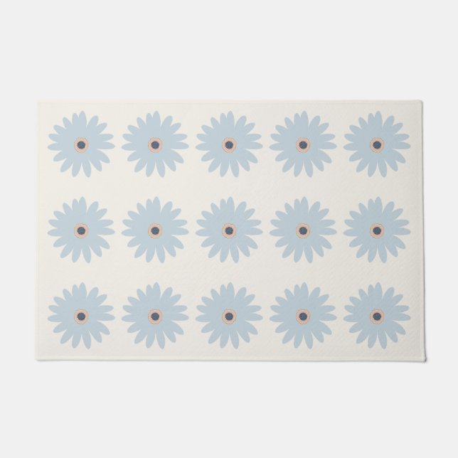 Hellblaue Daisy Fußmatte (Vorderseite)