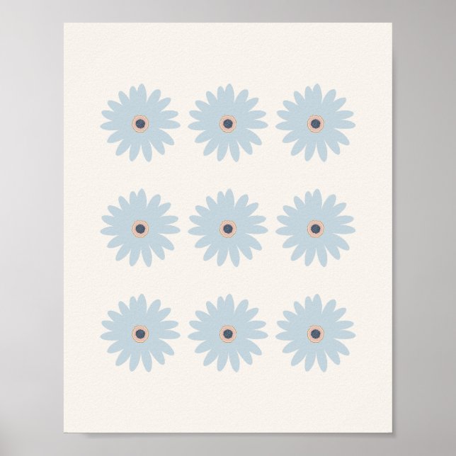 Hellblaue Daisy Poster (Vorne)