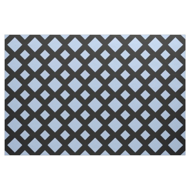 Hellblaue Diamanten auf schwarzem geometrischem Stoff (Fat Quarter (45,7 x 55,9 cm))