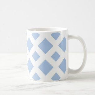 Hellblaue Diamanten auf Weiß Kaffeetasse