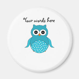 Hellblaue Eule Magnet