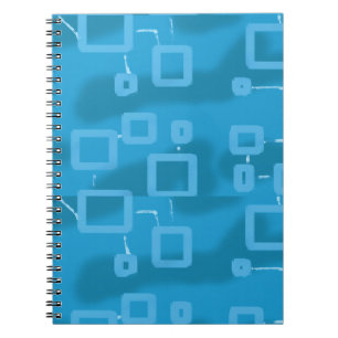 Hellblaue geometrische Quadrate Notizblock