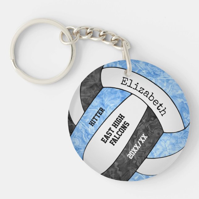 Hellblaue Gürtelsportart Schlüsselanhänger (Vorderseite)