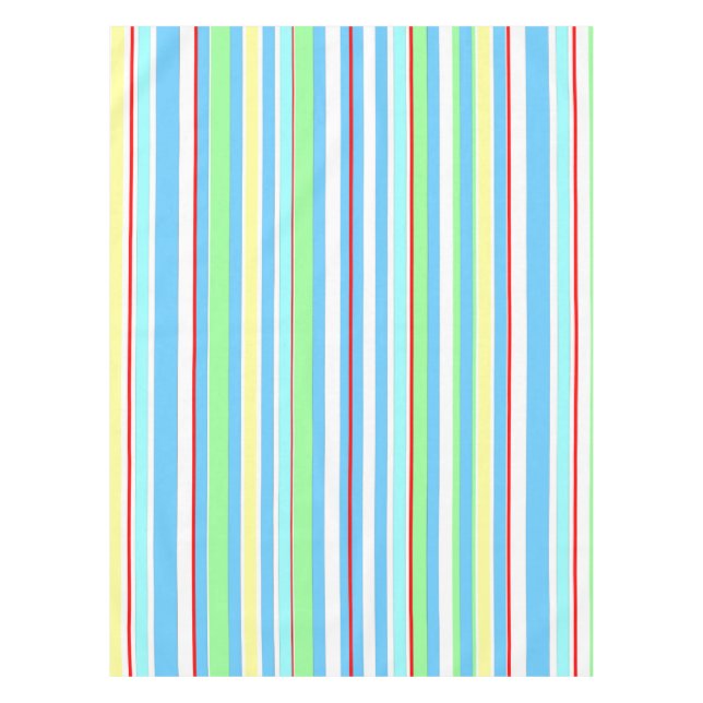 Hellblaue kombinierte Streifen Tischdecke (Vorderseite)