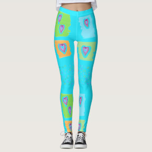 Hellblaue Leggings mit Herz