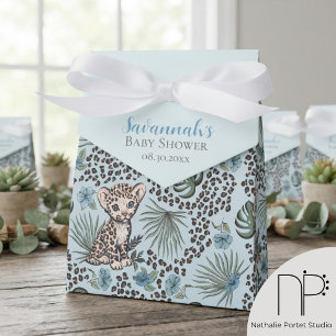 Hellblaue Leopard Dschungel-Safari-Geschenkverpack Geschenkschachtel