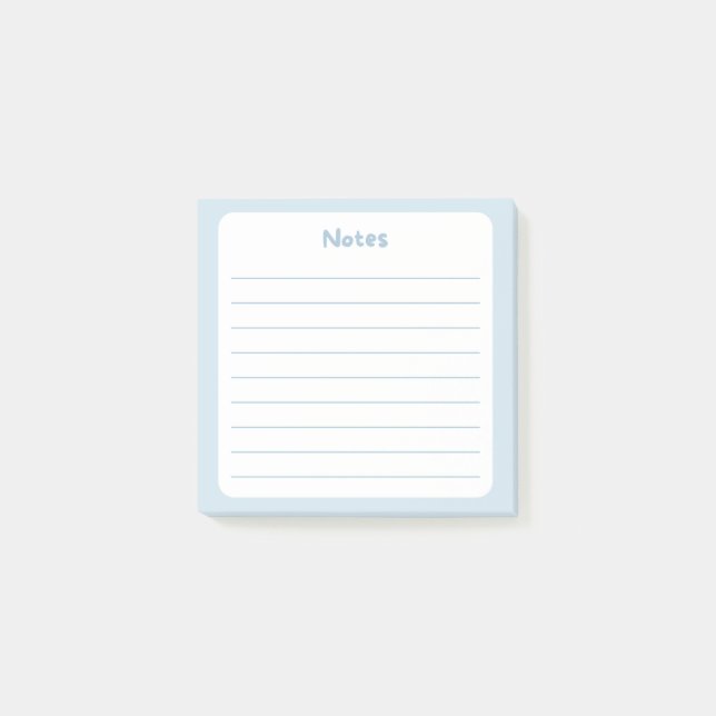 Hellblaue Linke Sticky Note Pad Post-it Klebezettel (Vorderseite)
