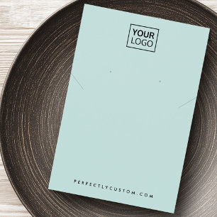 Hellblaue Logo-Kette Ohrring-Display-Karte hinzufü