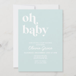 Hellblaue moderne einfache Babyparty-Einladung Einladung