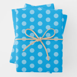 Hellblaue Punkte Geschenkpapier Set