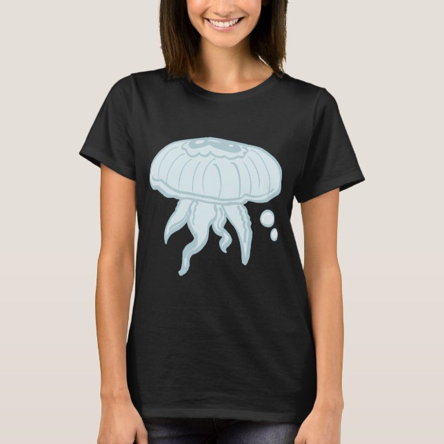 hellblaue Qualle mit Blasen T-Shirt (Vorderseite)