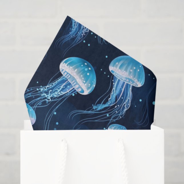 Hellblaue Qualle  Seidenpapier (Geschenktüte)