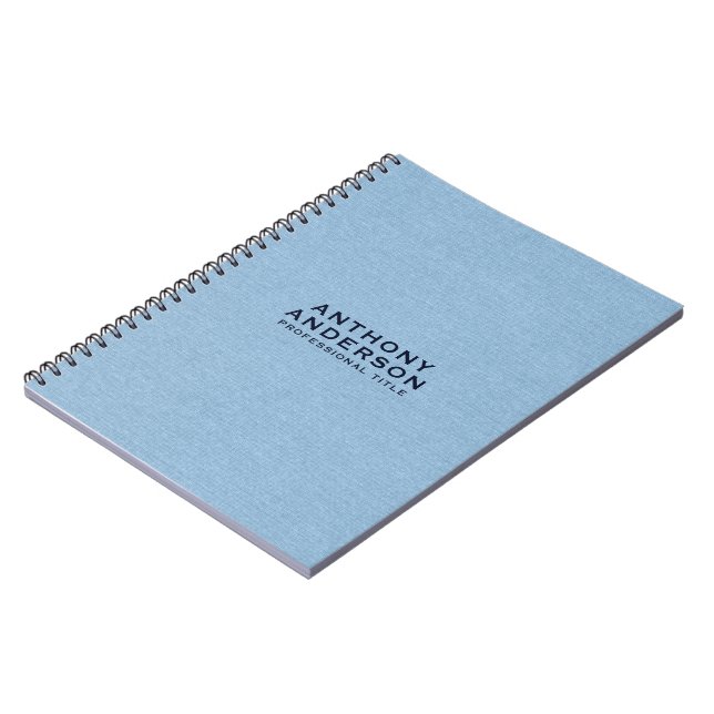 Hellblaue Stofftextur Notizblock (Linke Seite)