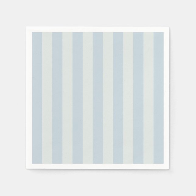 Hellblaue Streifen Serviette (Vorderseite)
