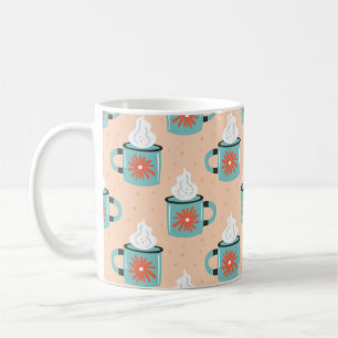 Hellblaue Tasse mit dampfnahtlosem Muster, Textur