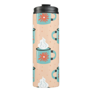 Hellblaue Tasse mit dampfnahtlosem Muster, Textur