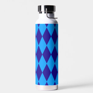 Hellblaue und dunkelblaue Harlekin-Diamantenkontro Trinkflasche