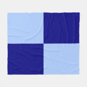 Hellblaue und dunkelblaue Rechtecke Fleecedecke