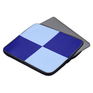Hellblaue und dunkelblaue Rechtecke Laptopschutzhülle