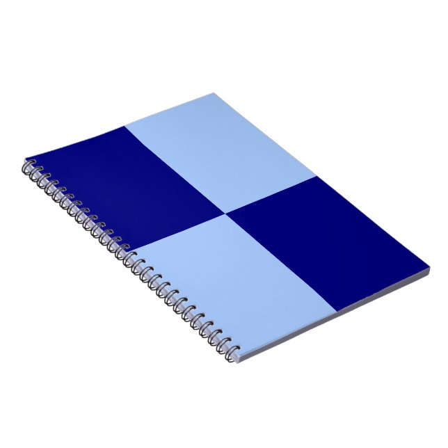 Hellblaue und dunkelblaue Rechtecke Notizblock (Rechte Seite)