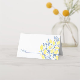 Hellblaue und gelbe Tischnummer Platzkarte