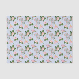 Hellblaue und rosa Blume Seidenpapier