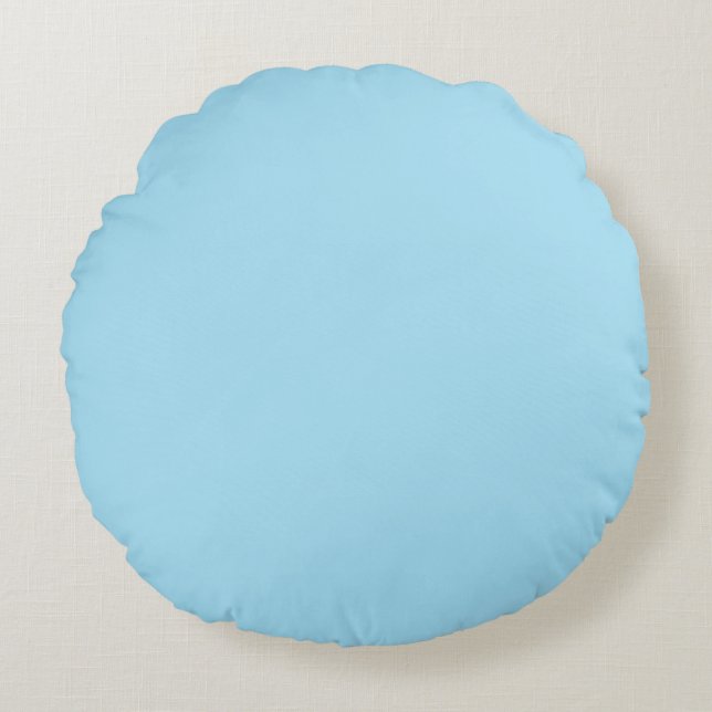 Hellblaue und rosa Farben Rundes Kissen (Vorderseite)