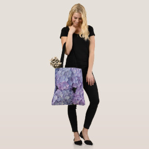 Hellblaue und rosa Hydrangea Tote Bag Tasche