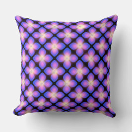 Hellblaue und rote Blumenmuster Kissen