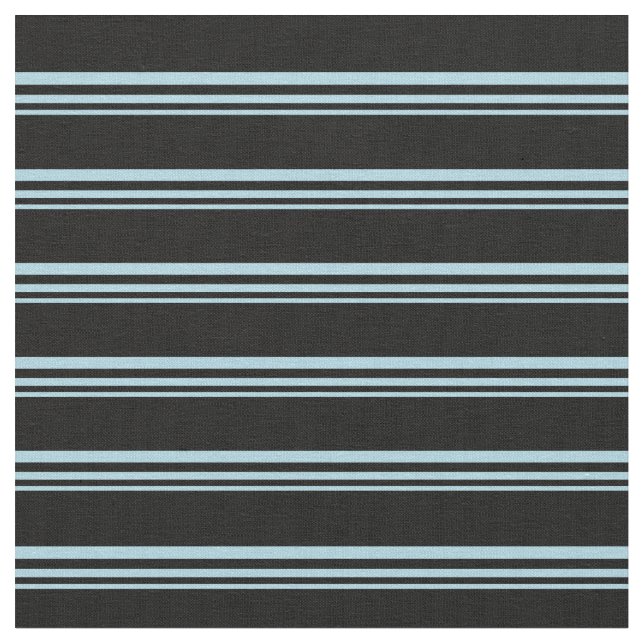 Hellblaue und schwarze farbige Linien Stoff (Nahaufnahme)
