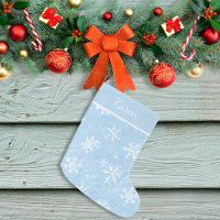 Hellblaue und weiße Schneeflocken - Name Weihnacht