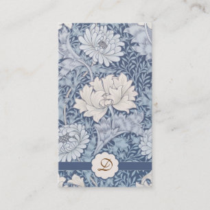 hellblaue Vintage Blumenmuster-Geschäftskarte Visitenkarte