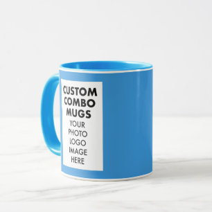 Hellblauer 4:6 Bilderrahmen 2 Fotos Benutzerdefini Tasse