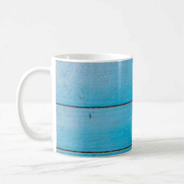 Hellblauer Aquamarine Vintages Holzstaub Kaffeetasse (Links)