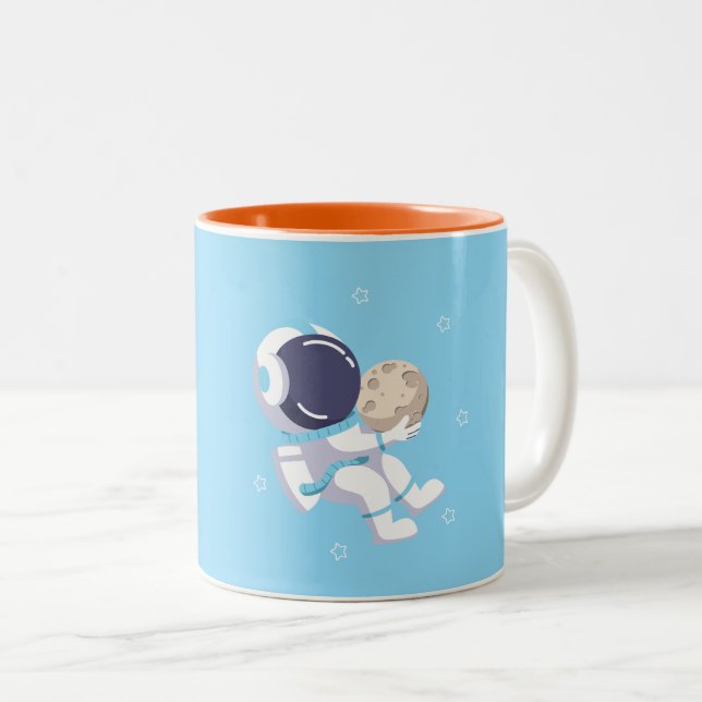 Hellblauer Astronaut - Tasse (VorderseiteRechts)