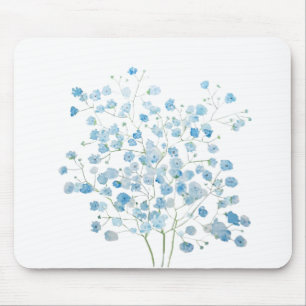 hellblauer Baby-Atem-Blumenstrauß Gypsophila Mousepad