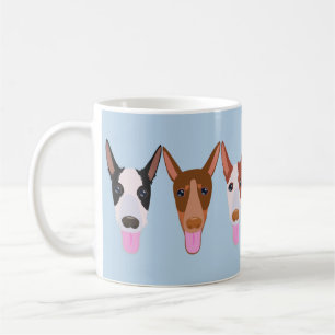Hellblauer Cartoon Podenco-Hundegegenden Kaffeetasse