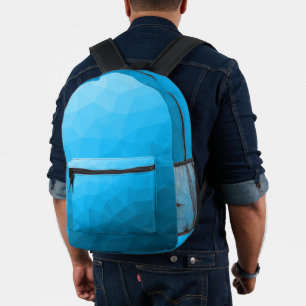 Hellblauer Cyan-Farbverlauf Geometrisches Mesh-Mus Bedruckter Rucksack