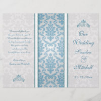 Hellblauer Damast auf dem Silberhochzeitsprogramm