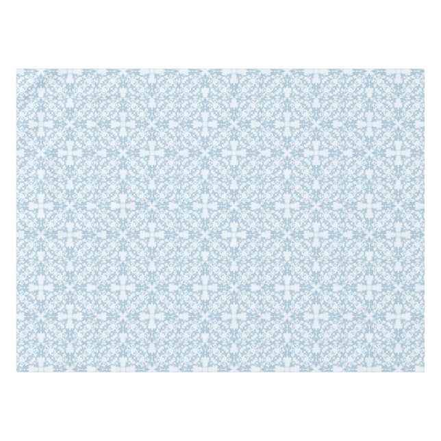 Hellblauer Damast Tischdecke (Vorderseite (Horizontal))