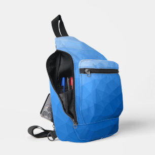 Hellblauer Farbverlauf geometrisches Netz Muster Crossbody Bag