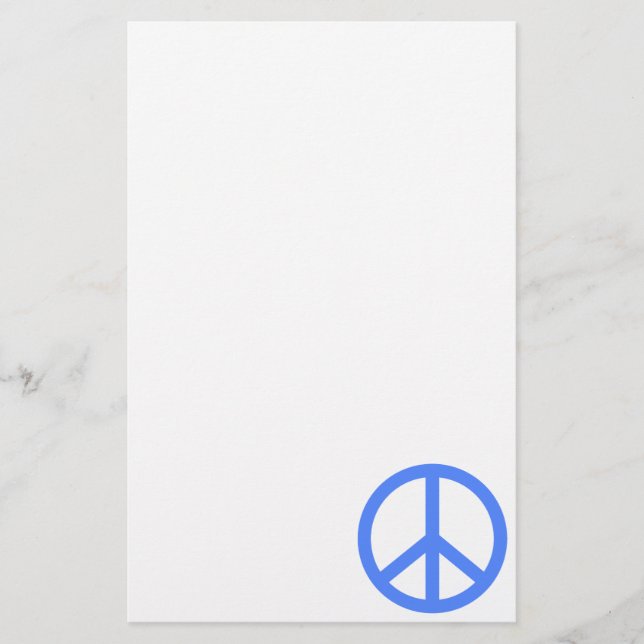 Hellblauer Frieden Briefpapier (Vorderseite)